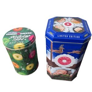 Lot Of 2 VTG Lifesavers Collectible Christmas Tins 1994-1995 Limited Edition